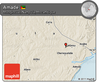 Shaded Relief Map of Amade