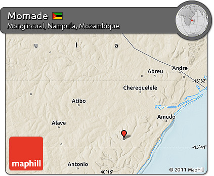 Shaded Relief Map of Momade