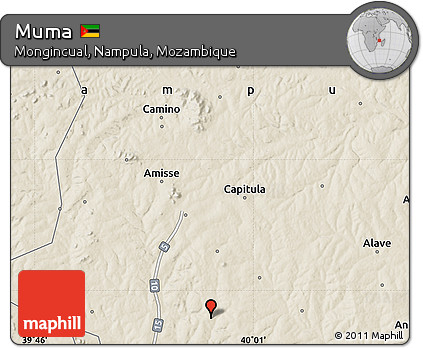 Shaded Relief Map of Muma