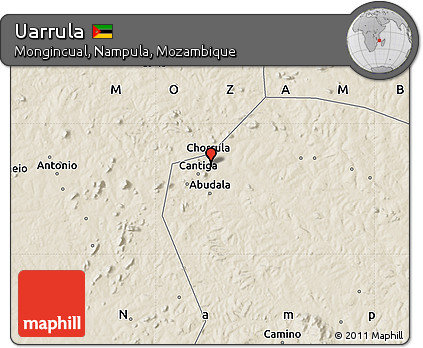 Shaded Relief Map of Uarrula