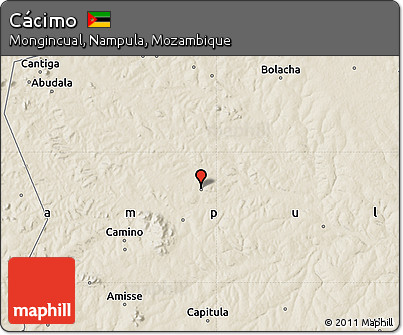 Shaded Relief Map of Cácimo