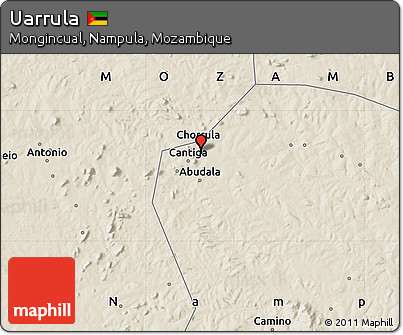 Shaded Relief Map of Uarrula