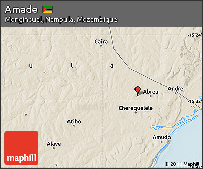 Shaded Relief Map of Amade