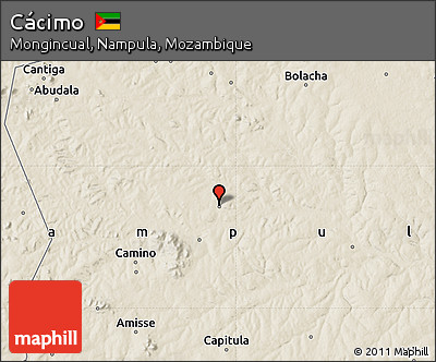 Shaded Relief Map of Cácimo