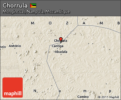 Shaded Relief Map of Chorrula