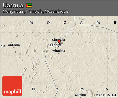 Shaded Relief Map of Uarrula