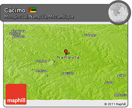 Physical Panoramic Map of Cácimo