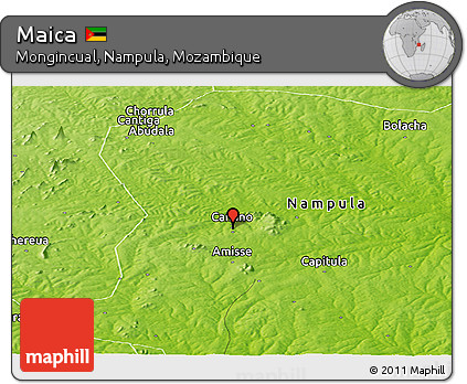 Physical Panoramic Map of Maica