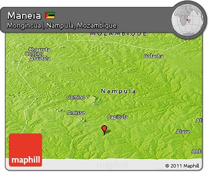Physical Panoramic Map of Maneia