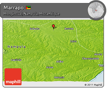Physical Panoramic Map of Marrapo
