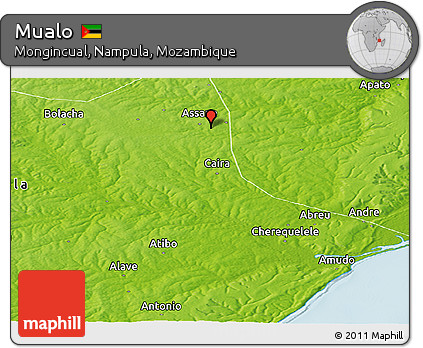 Physical Panoramic Map of Mualo