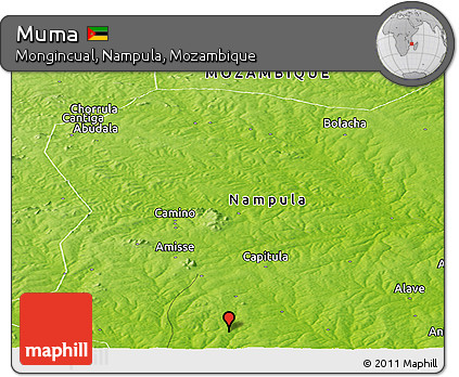 Physical Panoramic Map of Muma