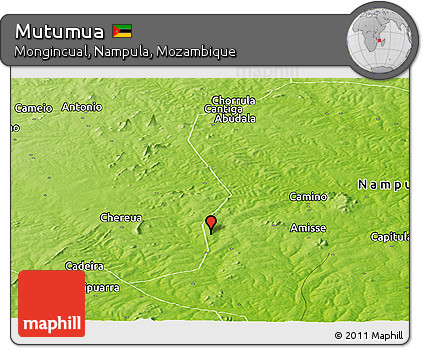 Physical Panoramic Map of Mutumua