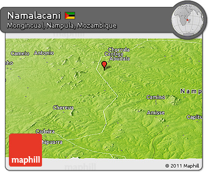 Physical Panoramic Map of Namalacani