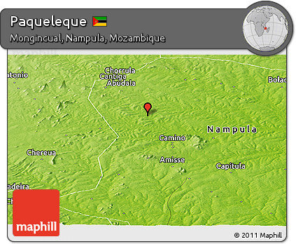 Physical Panoramic Map of Paqueleque