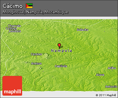 Physical Panoramic Map of Cácimo