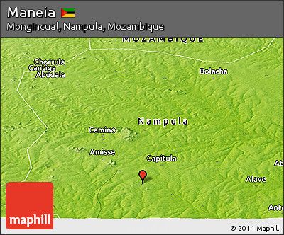 Physical Panoramic Map of Maneia