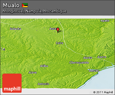 Physical Panoramic Map of Mualo