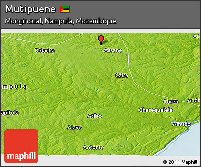 Physical Panoramic Map of Mutipuene