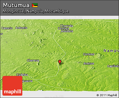 Physical Panoramic Map of Mutumua