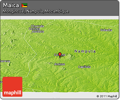 Physical Panoramic Map of Maica