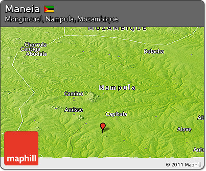 Physical Panoramic Map of Maneia
