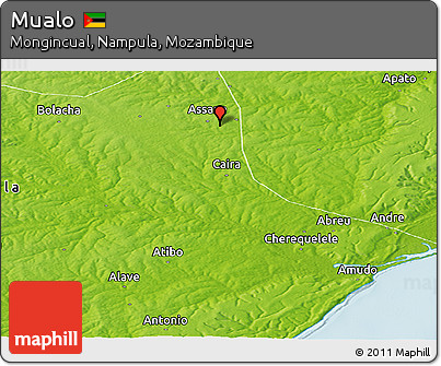 Physical Panoramic Map of Mualo