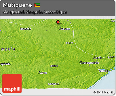 Physical Panoramic Map of Mutipuene