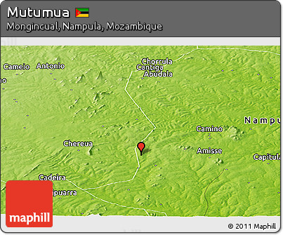 Physical Panoramic Map of Mutumua