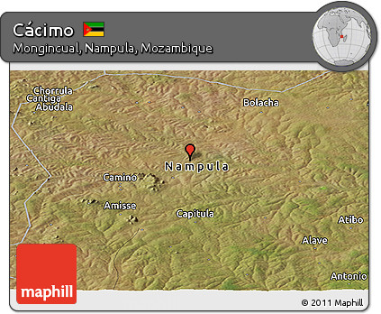 Satellite Panoramic Map of Cácimo