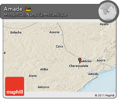 Shaded Relief Panoramic Map of Amade