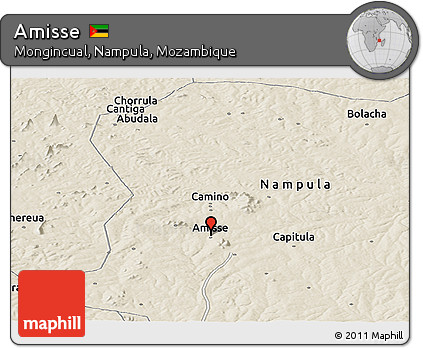 Shaded Relief Panoramic Map of Amisse