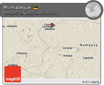 Shaded Relief Panoramic Map of Minhaleque