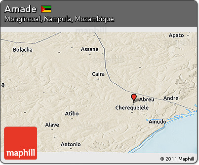 Shaded Relief Panoramic Map of Amade