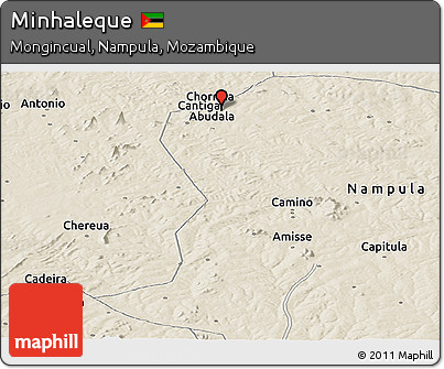 Shaded Relief Panoramic Map of Minhaleque