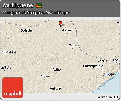 Shaded Relief Panoramic Map of Mutipuene