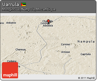 Shaded Relief Panoramic Map of Uarrula