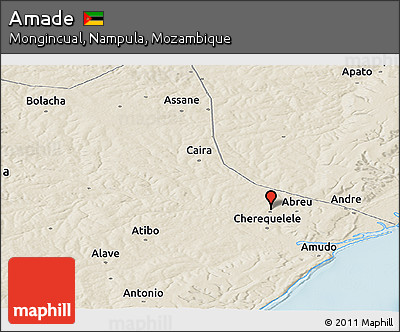 Shaded Relief Panoramic Map of Amade