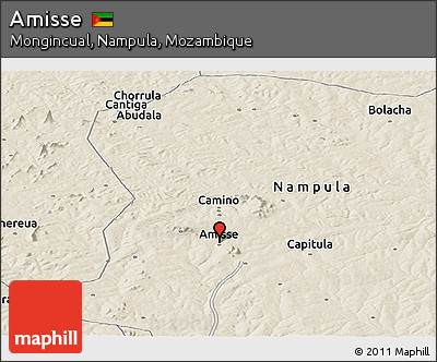 Shaded Relief Panoramic Map of Amisse