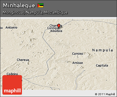 Shaded Relief Panoramic Map of Minhaleque