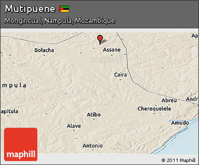 Shaded Relief Panoramic Map of Mutipuene