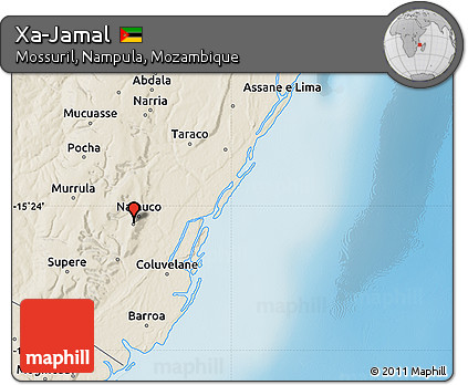 Shaded Relief Map of Xa-Jamal