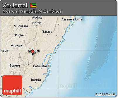 Shaded Relief Map of Xa-Jamal