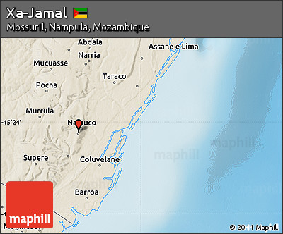 Shaded Relief Map of Xa-Jamal
