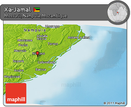 Physical Panoramic Map of Xa-Jamal