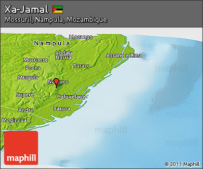 Physical Panoramic Map of Xa-Jamal