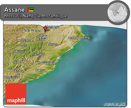 Satellite Panoramic Map of Assane