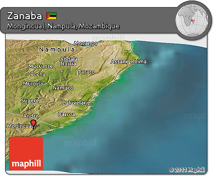 Satellite Panoramic Map of Zanaba
