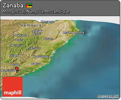Satellite Panoramic Map of Zanaba