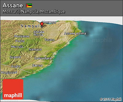 Satellite Panoramic Map of Assane
